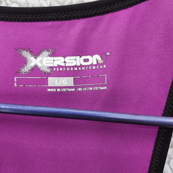 Xersion Tank Top Womens Large Athletic Purple Black Workout Gym Yoga - Picture 7 of 9